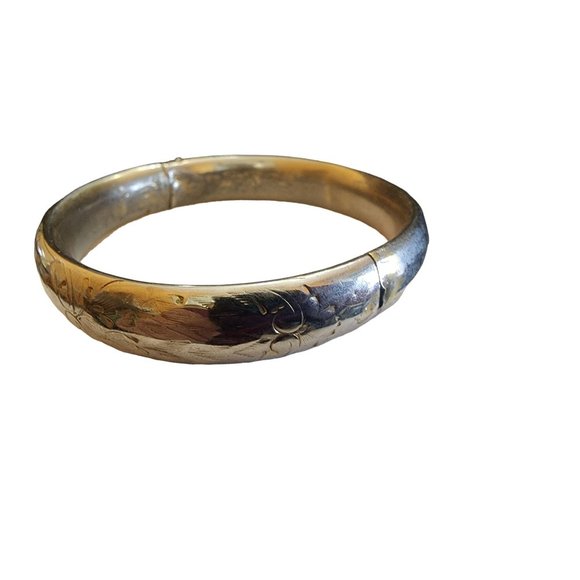 Vintage Gold Filled Engraved Bangle Bracelet (A2662) - Picture 3 of 5